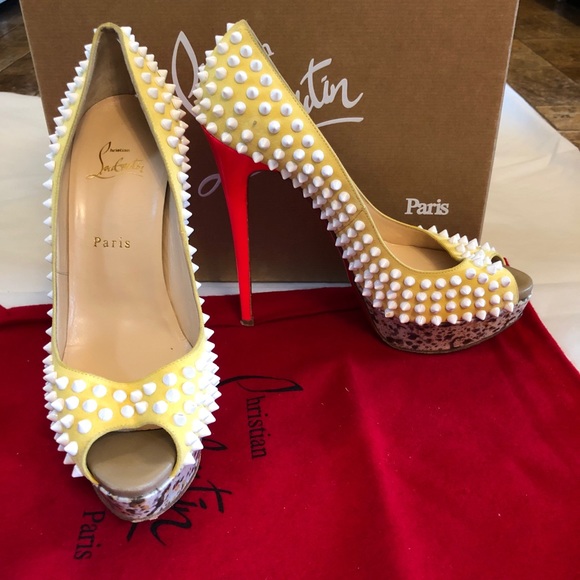 Christian Louboutin Shoes - Christian Louboutin studded peep toe Christian Louboutin Shoes - Christian Louboutin studded peep toe
